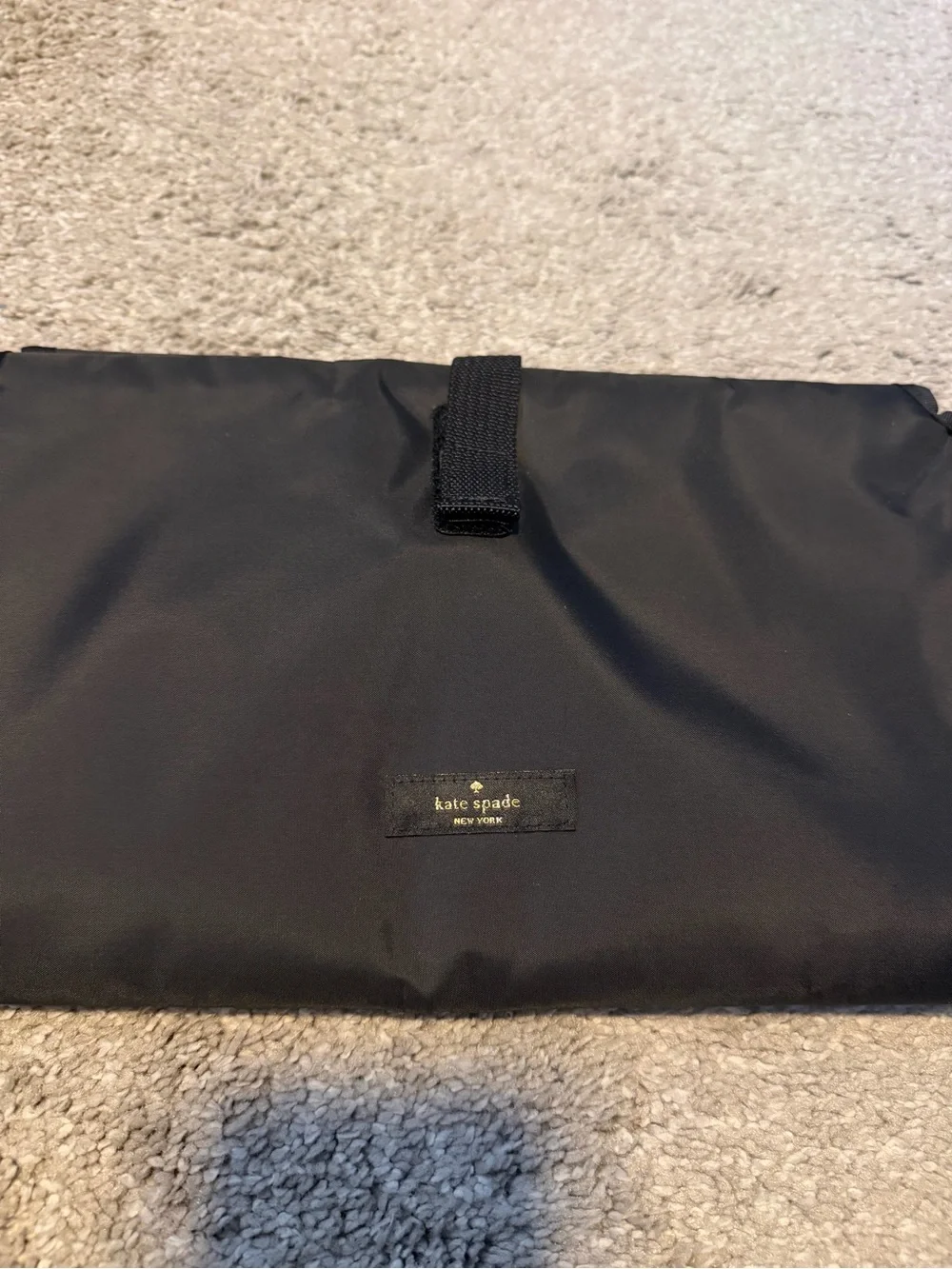 kate spade black nylon crossbody bag/baby bag with changing pad